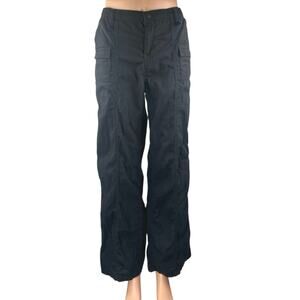 H&M Divided Women's Black Straight Wide Leg High Waist Cargo Trousers Pants 10
